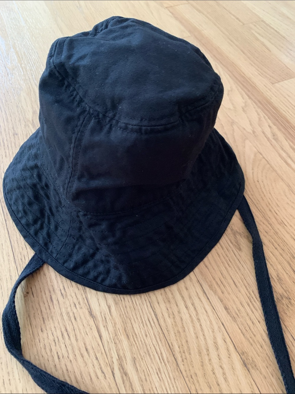 J. Crew Bucket Hat With Ties Black Cotton Canvas S/M BN887
